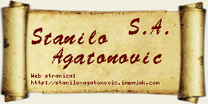 Stanilo Agatonović vizit kartica